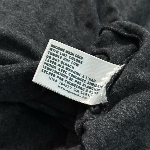 AG Adriano Goldschmied - Dark Grey V-Neck Short Sleeve T-Shirt - Size M - Picture 5 of 6